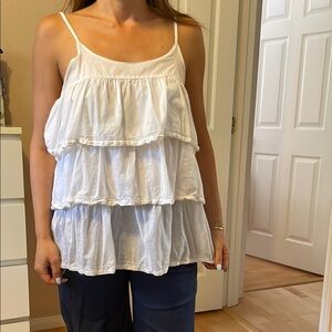 White Tiered Sleeveless Top